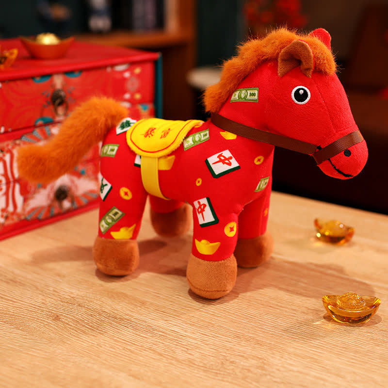 Peluche festivo dell'anno del cavallo 2026 - Rosso (Diventa ricco) - 2 pezzi - 30cm - image 9