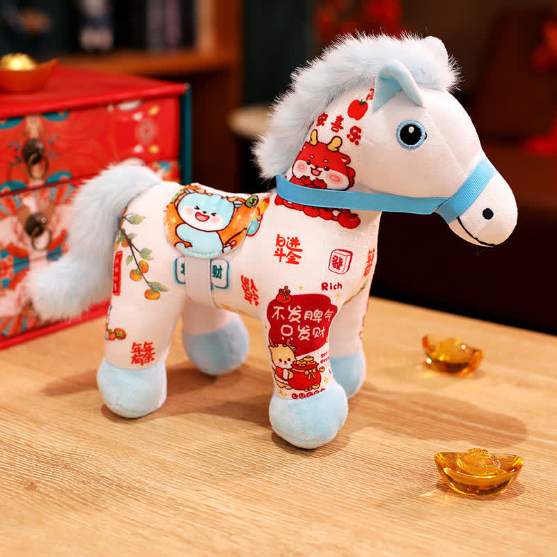 Peluche festivo dell'anno del cavallo 2026 - Beige (Diventa ricco) - 2 pezzi - 30cm - image 13