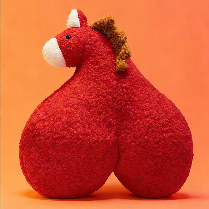 Cuscino creativo in peluche Sherpa "Horse Butt" - Rosso - 19"L x 21"A - image 3
