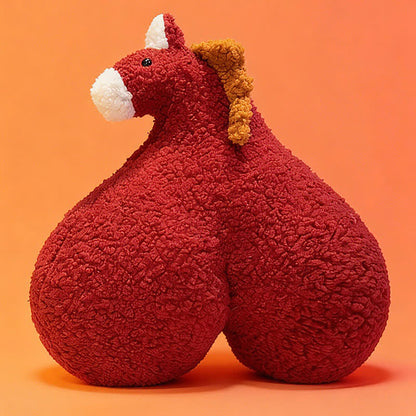 Cuscino creativo in peluche Sherpa "Horse Butt" - Vino - 19"L x 21"A - image 9