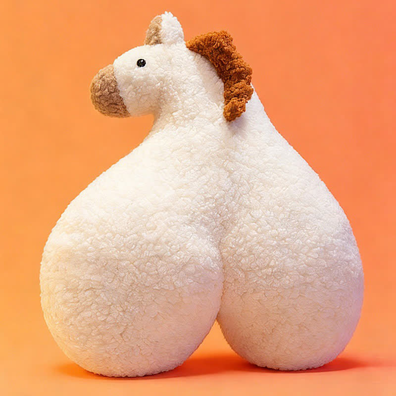 Cuscino creativo in peluche Sherpa "Horse Butt" - Bianco - 19"L x 21"A - image 7