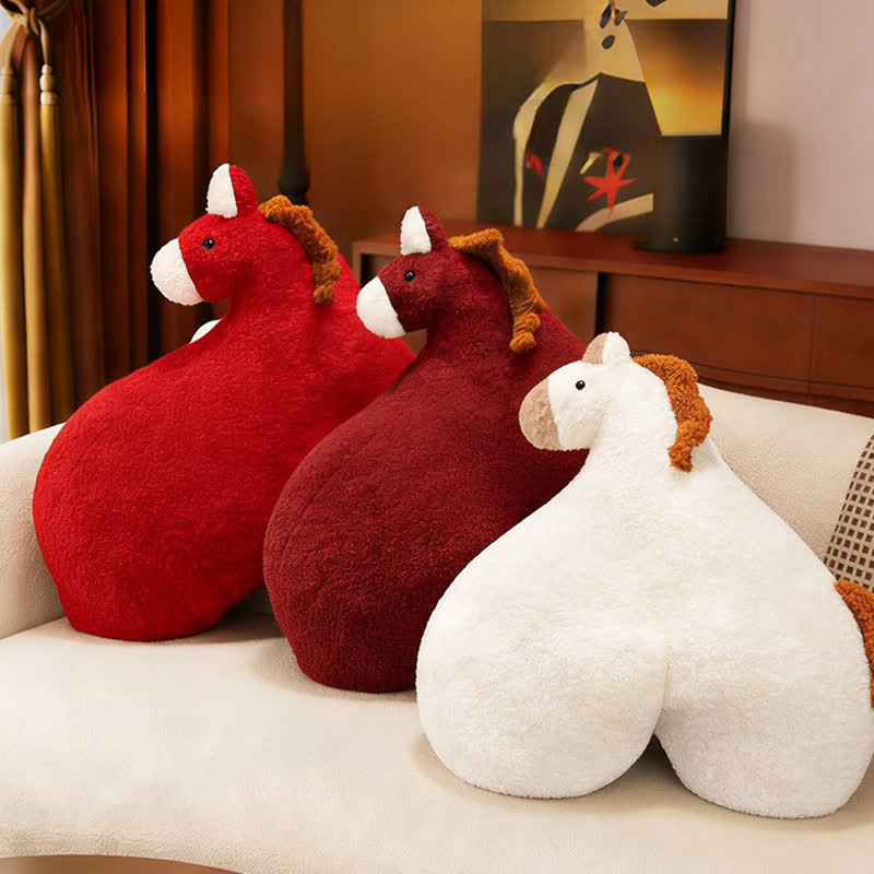 Cuscino creativo in peluche Sherpa "Horse Butt" - image 1