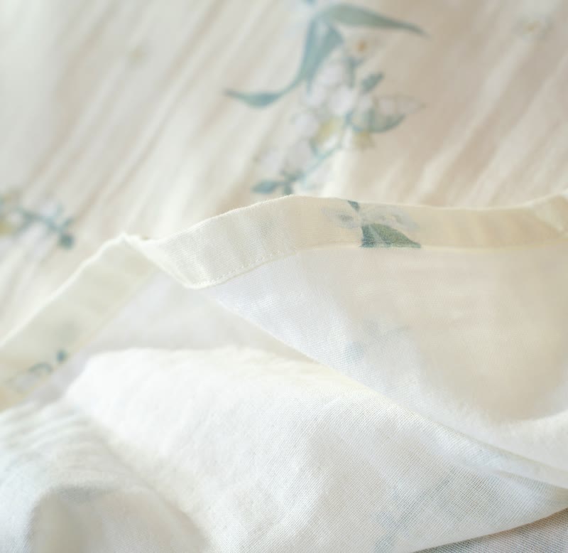 Camicia da notte in garza di cotone con motivo floreale Bellflower - image 7