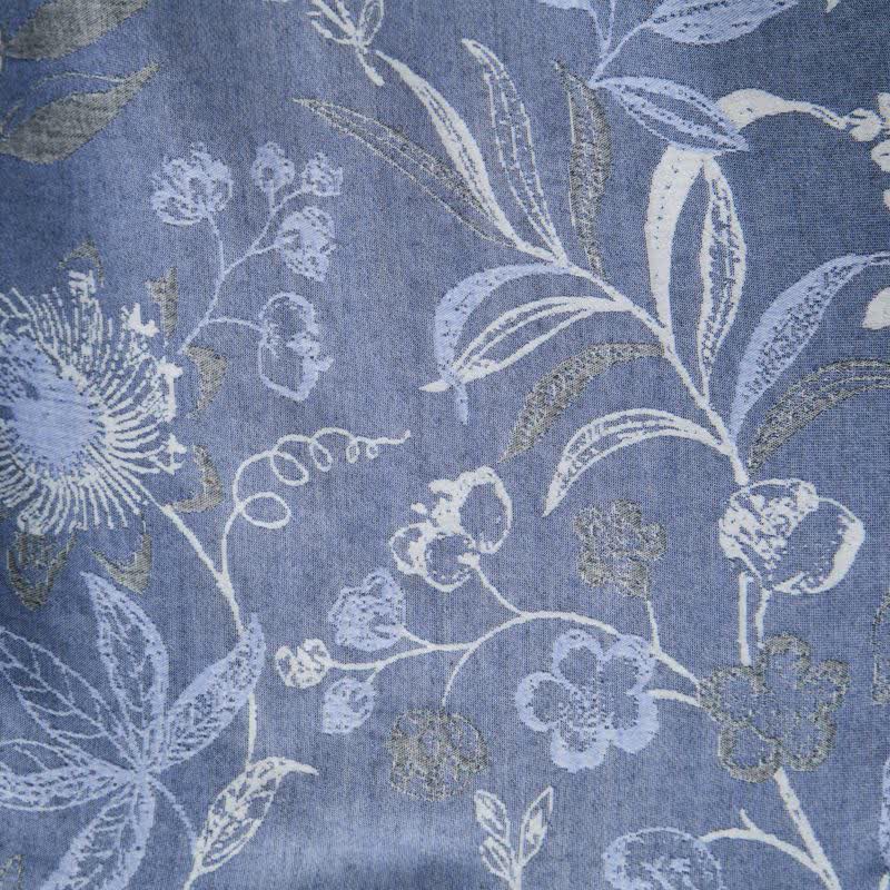 Kimono in garza di cotone con foglie pastorali - image 7