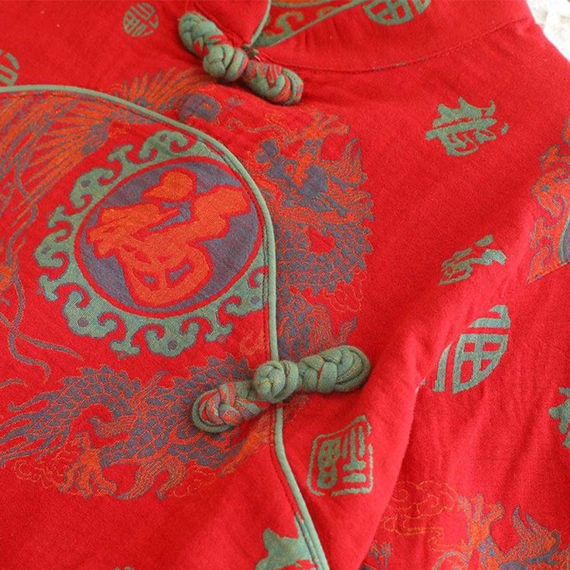 Pigiama in cotone con colletto alla coreana di buon auspicio - image 4