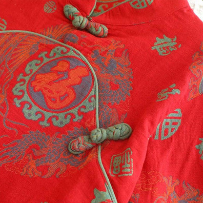 Pigiama in cotone con colletto alla coreana di buon auspicio - image 4