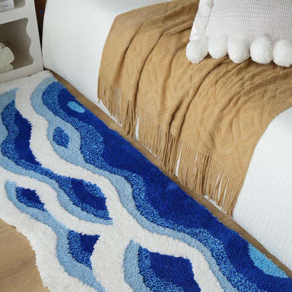 Tappeto da bagno trapuntato con motivo a onde oceaniche 3D - image 1
