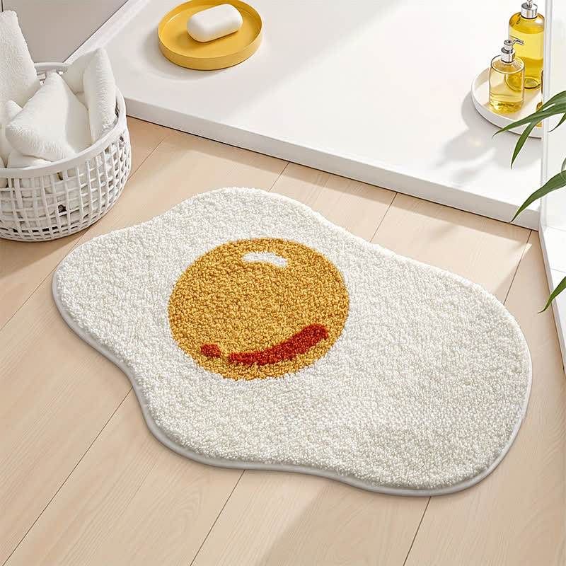 Tappeto floccato a forma di uovo fritto - 50CM x 80CM - image 0