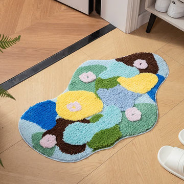 Tappeto da bagno decorativo astratto artistico - Multicolore - 60cm x 90cm - image 0