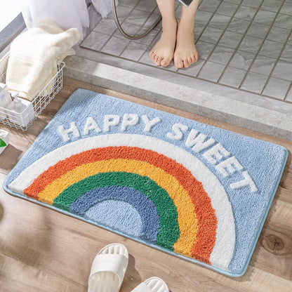 Tappeto da bagno decorativo con motivo arcobaleno dei cartoni animati - Azzurro chiaro - 60CM X 90CM - image 5