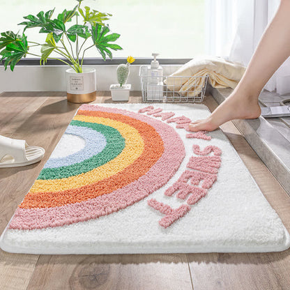 Tappeto da bagno decorativo con motivo arcobaleno dei cartoni animati - image 2