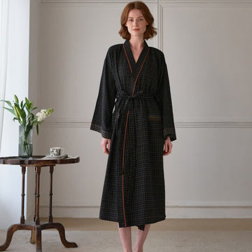 Vestaglia Yukata kimono scozzese in cotone organico - image 0