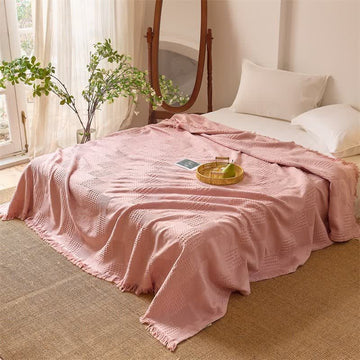 Trapunta in cotone con nappe in tessuto a nido d'ape - image 0