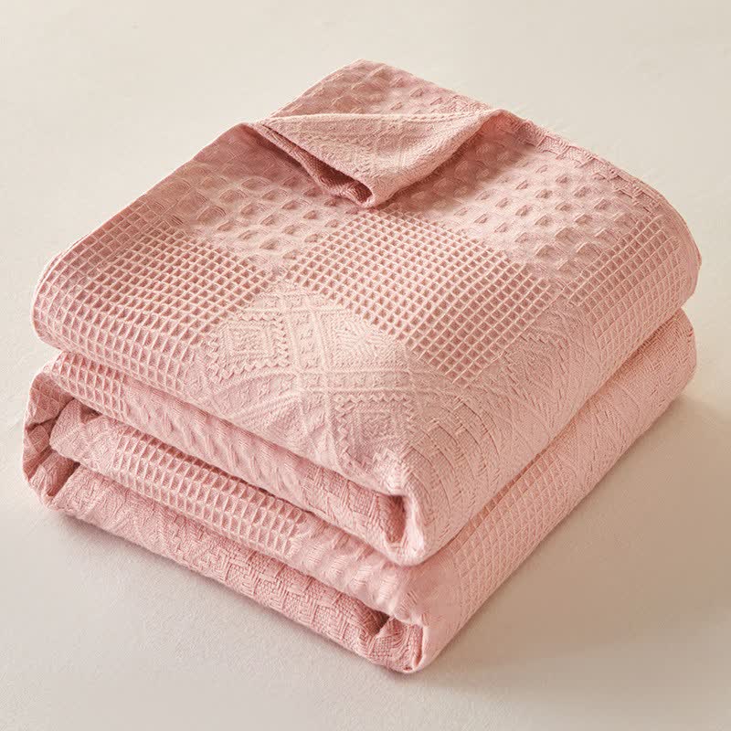 Trapunta in cotone con trama sottile e solida - Rosa - Matrimoniale Grande - image 1