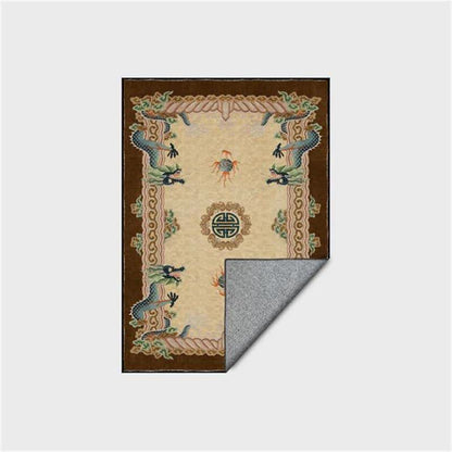 Tappeto con motivo drago classico in stile cinese - Beige - 95" x 119" - image 11