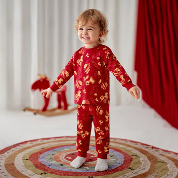 Completo da notte in cotone per bambini Golden Pony - Rosso - Bambino: 130 cm - image 0