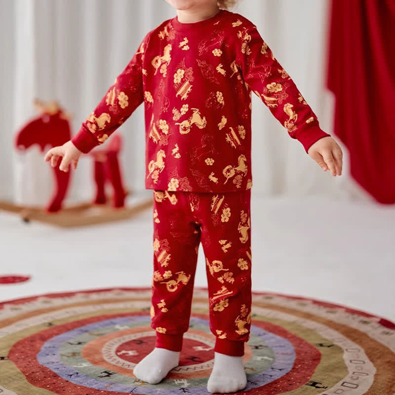 Completo da notte in cotone per bambini Golden Pony - image 3