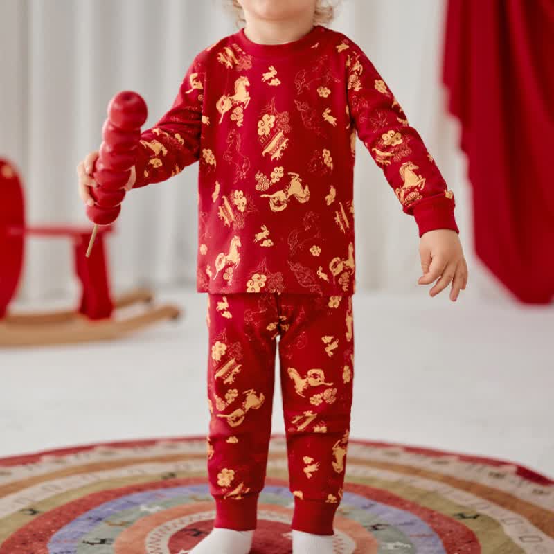 Completo da notte in cotone per bambini Golden Pony - image 2
