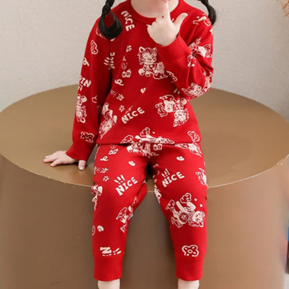 Completo da notte per bambini in cotone con pony festivo - image 1
