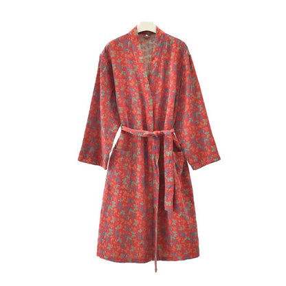 Kimono in garza di cotone jacquard con motivo a farfalle - image 4