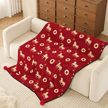 Coperta in pile della prosperità dell'anno del cavallo - image 1