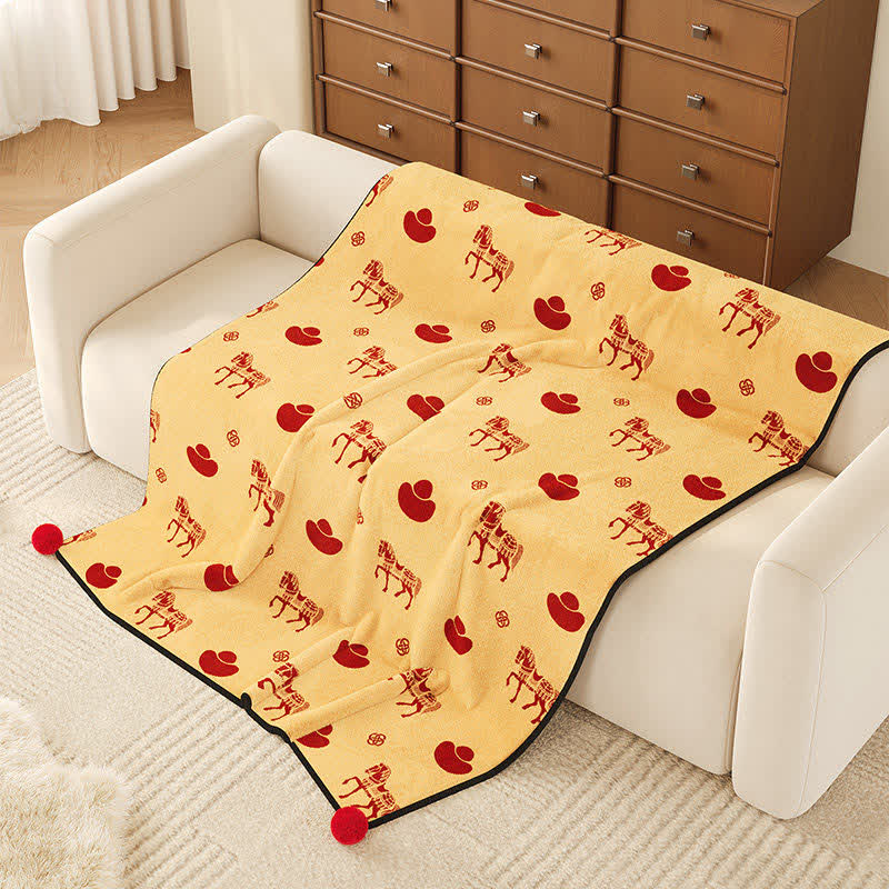 Coperta in pile della prosperità dell'anno del cavallo - image 4