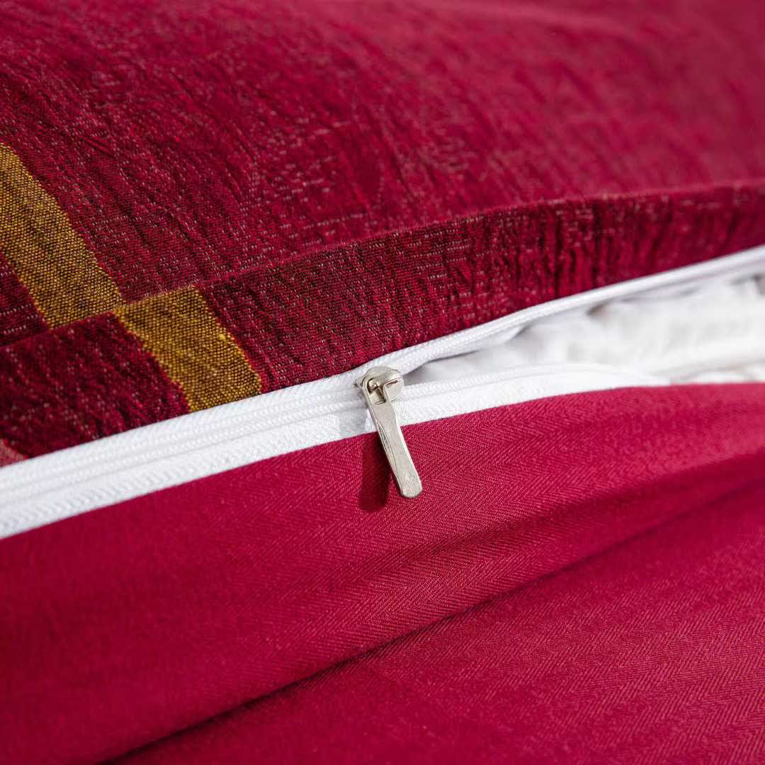 Set di biancheria da letto in cotone con foglie di ginkgo rosso e oro (4 pezzi) - image 7
