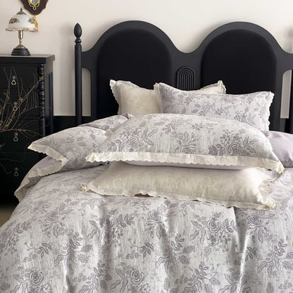 Set di biancheria da letto in garza di cotone Vintage Sottile Rosa (4 pezzi) - image 16