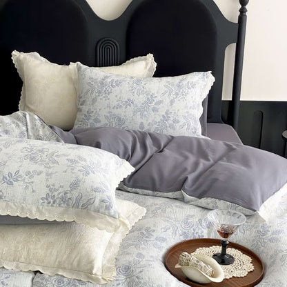 Set di biancheria da letto in garza di cotone Vintage Sottile Rosa (4 pezzi) - image 4