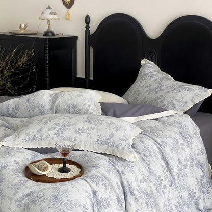Set di biancheria da letto in garza di cotone Vintage Sottile Rosa (4 pezzi) - image 2