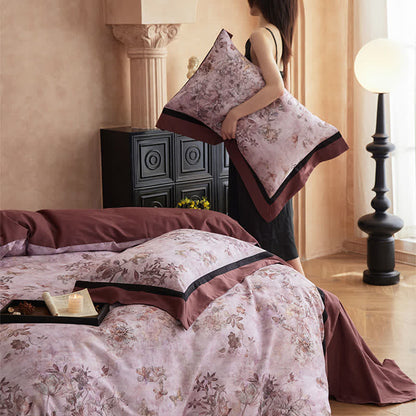 Set di biancheria da letto in cotone con motivo floreale e farfalla (4 pezzi) - image 7