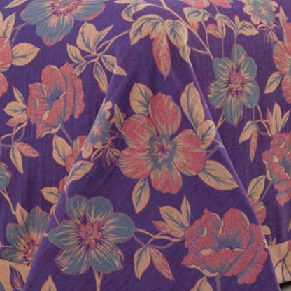 Set di biancheria da letto in cotone a doppia garza con motivo floreale viola (4 pezzi) - image 3