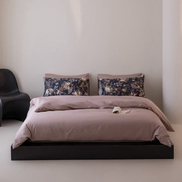 Set di biancheria da letto in cotone tinta unita - Viola - Set da 6 pezzi (include federe stampate extra) - Matrimoniale Grande - image 0