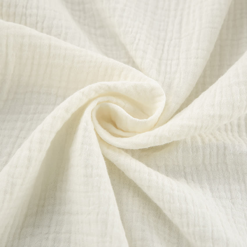 Kimono in puro cotone beige - image 13