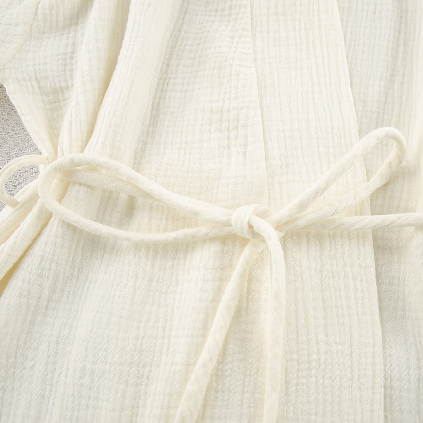 Kimono in puro cotone beige - image 11