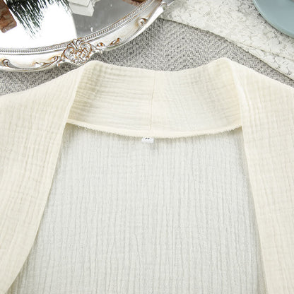 Kimono in puro cotone beige - image 9