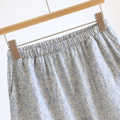 Pigiama completo con canotta e pantaloncini in cotone a fiori piccoli - image 13