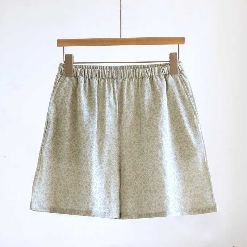 Pigiama completo con canotta e pantaloncini in cotone a fiori piccoli - image 18