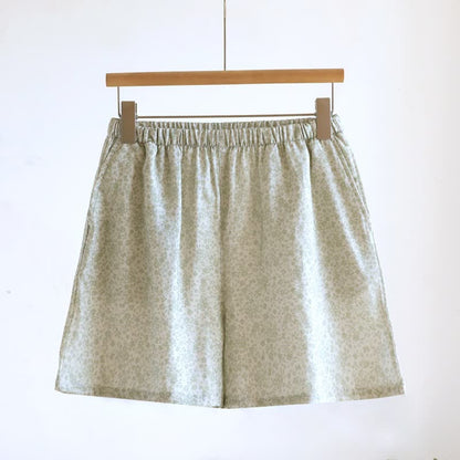 Pigiama completo con canotta e pantaloncini in cotone a fiori piccoli - image 18
