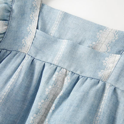 Loungewear con motivo verticale blu in fibra di bambù - image 9