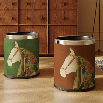 Cestino decorativo in pelle della serie Equestrian - image 0