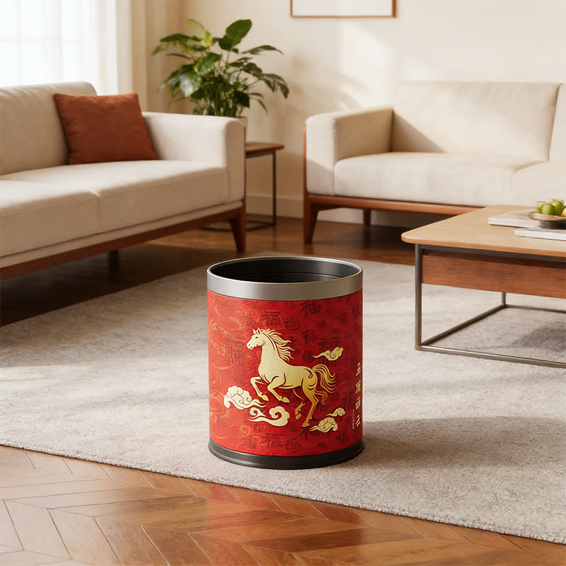 Cestino per rifiuti equestri in pelle artigianale - image 1