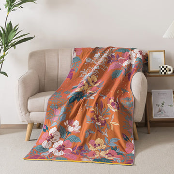 Asciugamano da bagno in garza di cotone con fiori di pesco - 90cm x 180cm - image 0