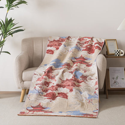 Asciugamano da bagno in cotone con motivo orientale Cloud & Pavilion - 90cm x 180cm - image 0