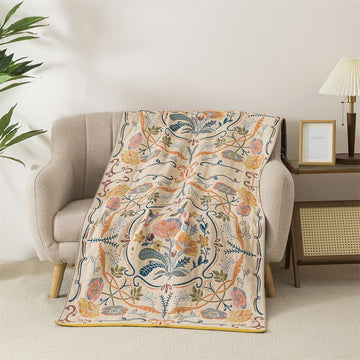 Asciugamano da bagno in garza di cotone con motivo floreale country - 90cm x 180cm - image 0