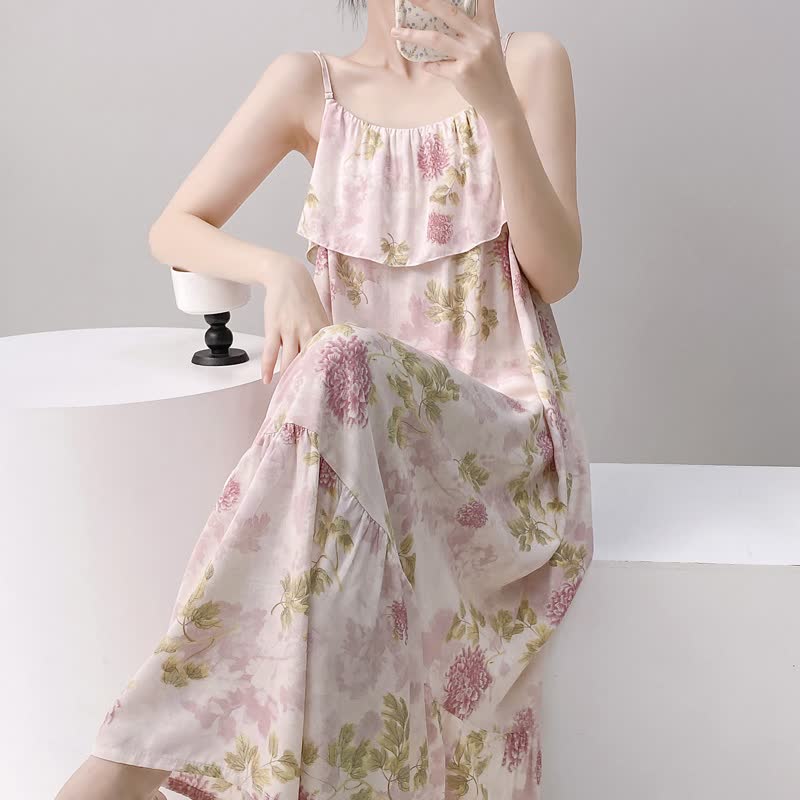Camicia da notte con top e crisantemo rosa - image 2