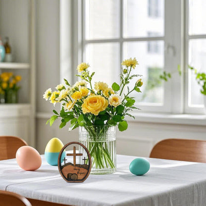 Decorazione per uova di Pasqua in legno a forma di tomba vuota - image 3