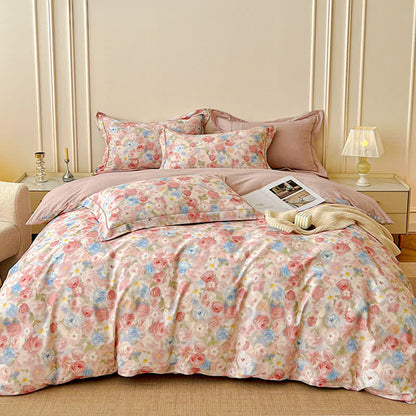 Set di biancheria da letto in cotone spazzolato Dreamy Pink Rose (4 pezzi) - image 3