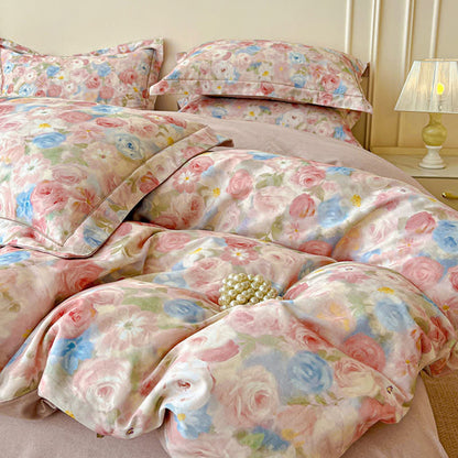 Set di biancheria da letto in cotone spazzolato Dreamy Pink Rose (4 pezzi) - image 5