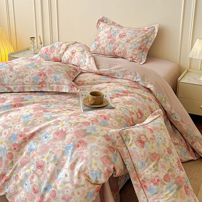 Set di biancheria da letto in cotone spazzolato Dreamy Pink Rose (4 pezzi) - image 4